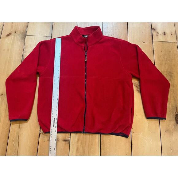 Vintage L.L. Bean Full Zip Men's Fleece Jacket. Pockets. Red. Size XL - Picture 6 of 8
